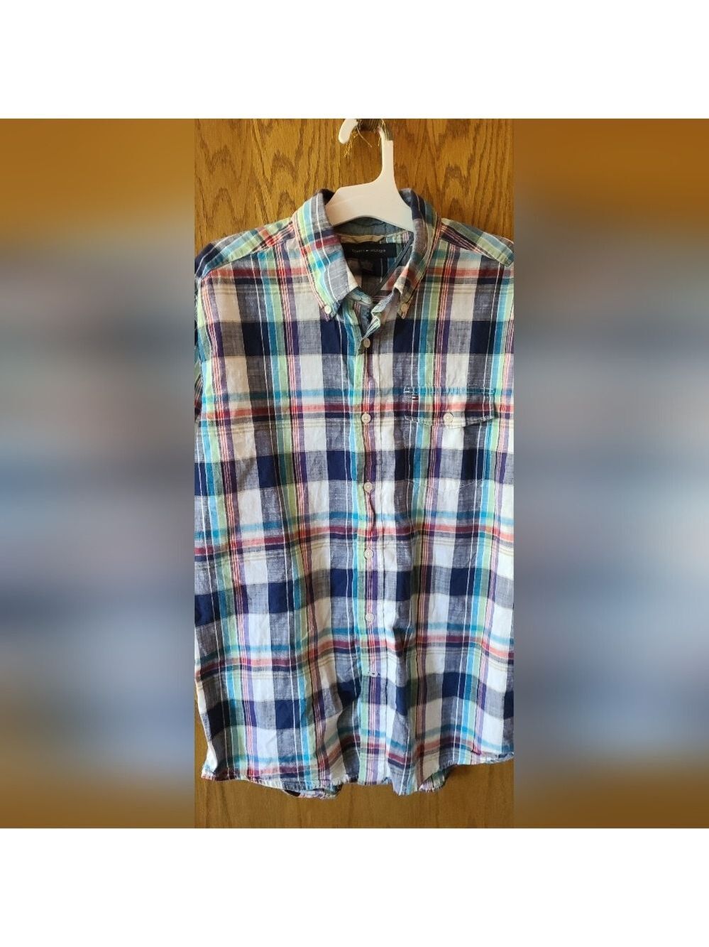 Men's M Tommy Hilfiger Short Sleeved Collar Shirt